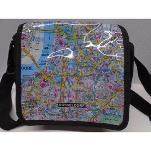 Map of Dusseldorf Messenger Bag w/ adjustable strap, can be worn as a crossbody